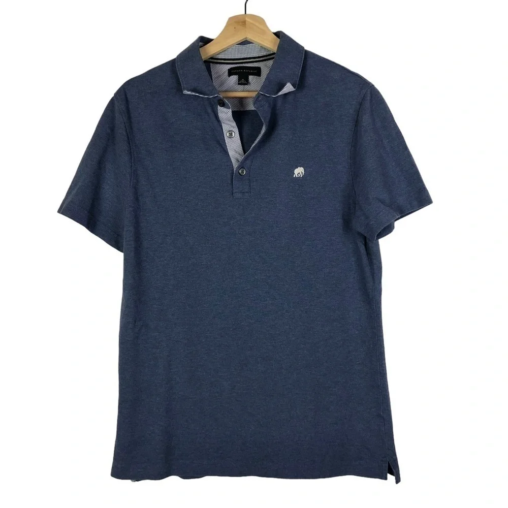 Banana Republic‎ Indigo Blue Cotton Short Sleeve Polo M